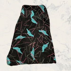 OS LuLaRoe Leggings - Geometric Bird Print - One Size 0-12